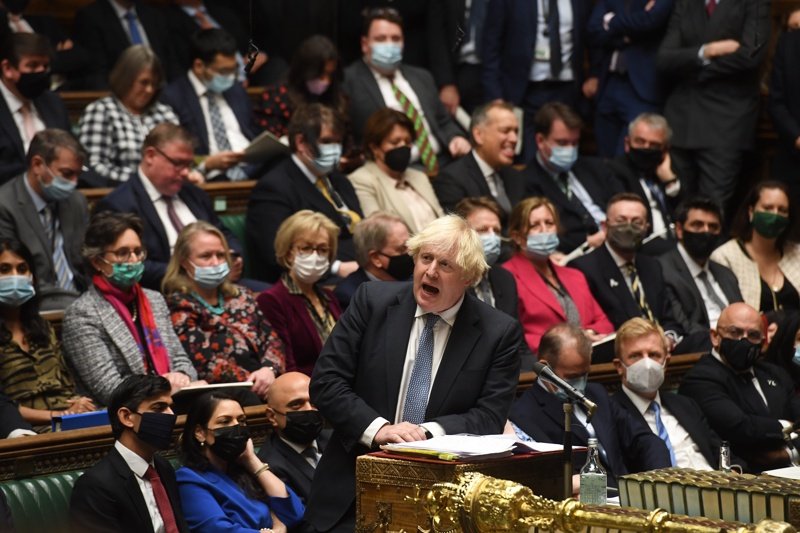 Борис Джонсън говори пред британския парламент, сн. ЕПА/БГНЕС