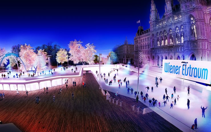 Откриват ледената пързалка пред Виенското кметство