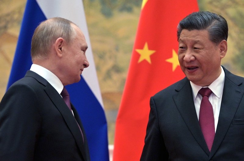 Путин и Си Цзинпин по време на днешната им среща в Пекин, Сн. ЕПА/БГНЕС