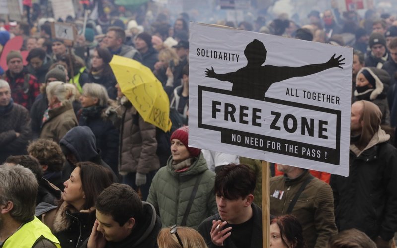 Протест срещу ограниченията в Брюксел