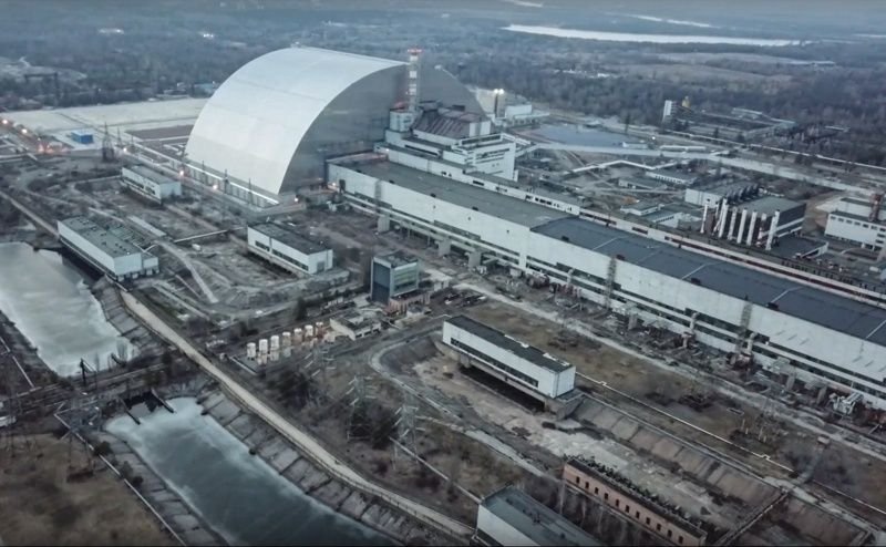 Снимка на Чернобилската АЕЦ от 7 март 2022 г., разпространена от руското Министерство на отбраната. Снимка: ЕПА/БГНЕС