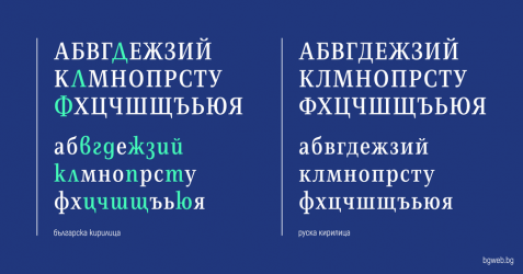 Приликите и разликите между двете кирилици