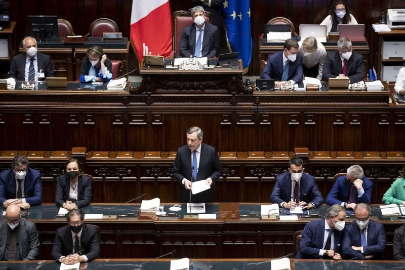 Марио Драги говори пред италианския парламент, Сн. ЕПА/БГНЕС