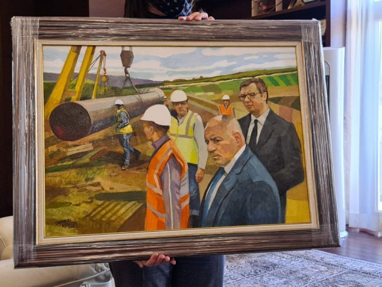 През януари 2021 г. Бойко Борисов изпрати на президента на Сърбия Александър Вучич картина, запечатала момент от строежа на "Балкански поток".