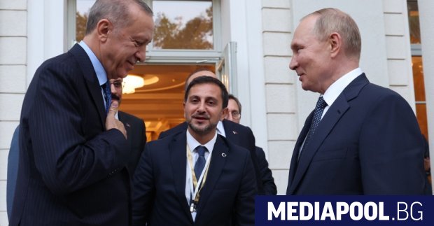 Прeзидентите на Русия и Турция Владимир Пyтин и Реджеп Тайип