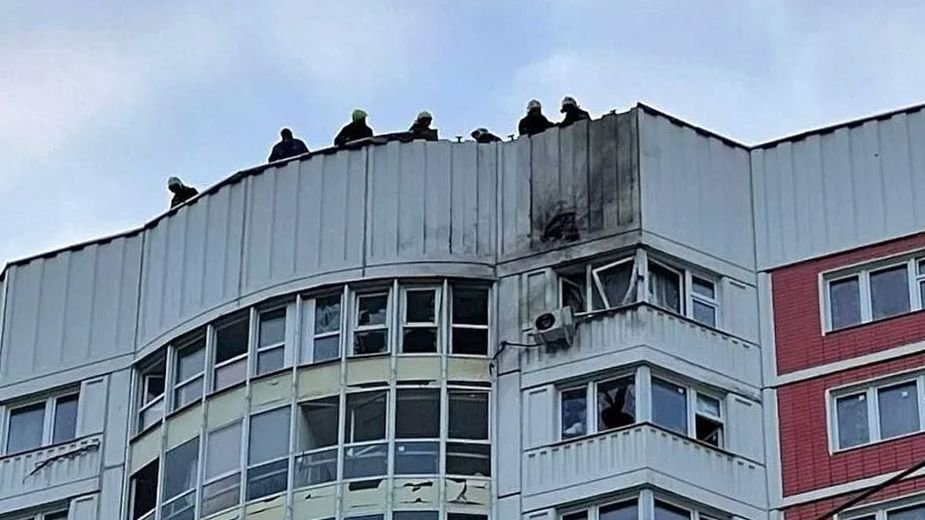 Сграда в Москва, ударена от дрон