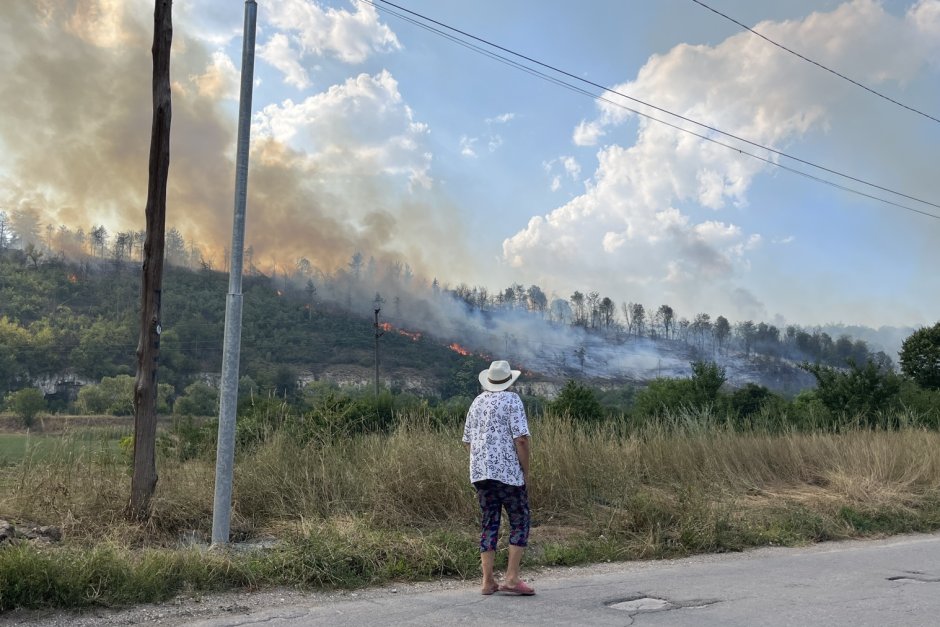 Огнеборци и военни потушават пожари на редица места в южна България Сн. БГНЕС