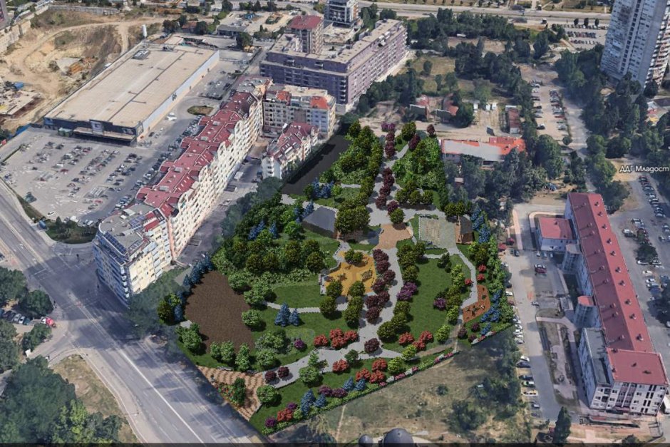Така изглежда проектът за нов парк в "Младост 3". Илюстрация: Столичен общински съвет