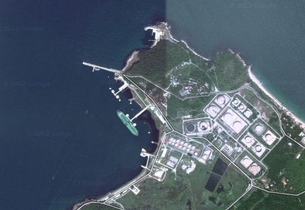 Пристанище Росенец, сателитна снимка