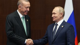 Президентите на Турция и Русия Ердоган и Путин