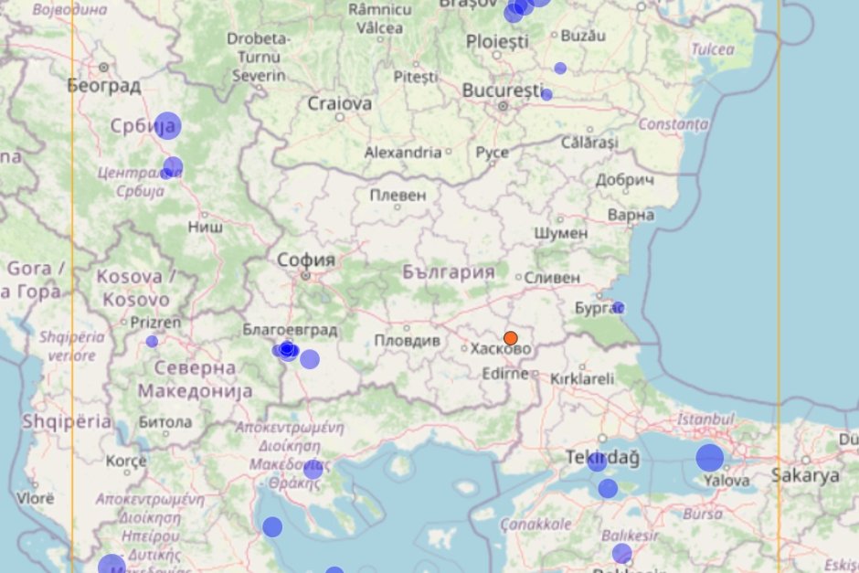 Слаби земетресения са регистрирани в Хасковско и Бургаско