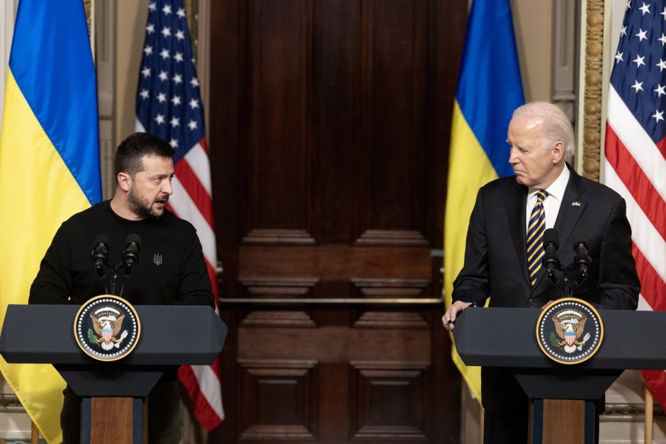Володимир Зеленски и Джо Байдън при скорошното посещение на украинския президент. Снимка: ЕПА/БГНЕС