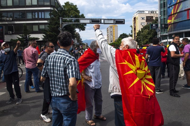Кадър от протест на ВМРО-ДПМНЕ в Скопие, сн. БГНЕС/архив 