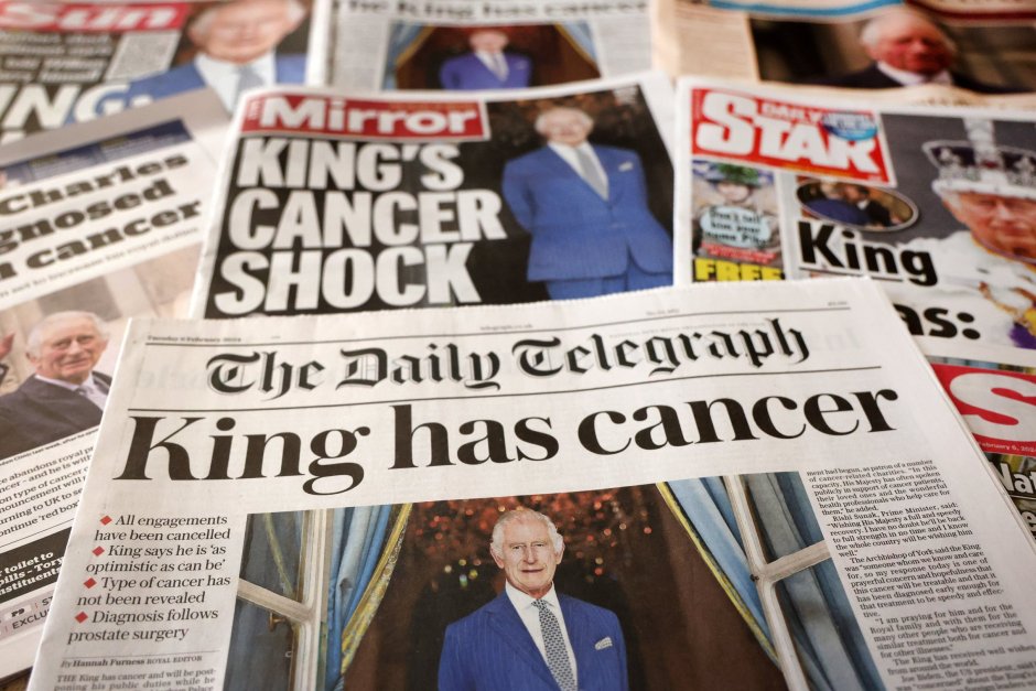 На 6 февруари британските вестници оповестиха на първите си страници, че кралят е болен от рак. ЕПА/БГНЕС
