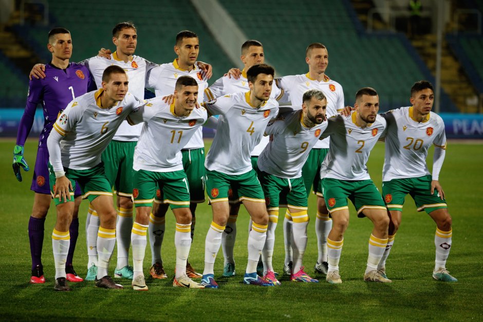Националният отбор в последната домакинска евроквалификация срещу Унгария на 16 ноември 2023 г.,когато се проведе и протестът срещу Борислав Михайлов, Сн. БГНЕС