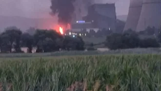 Голям пожар горя в ТЕЦ "Бобов дол"