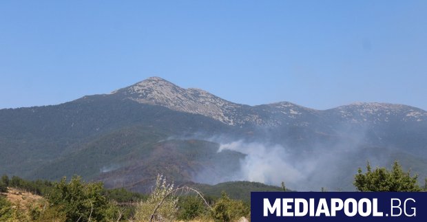 Докато пожарникари служители на горските стопанства и десетки доброволци са