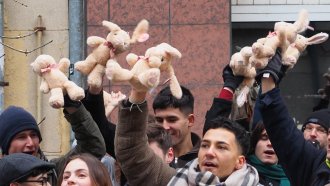 Плюшени зайчета летяха към ВСС на протест срещу Борислав Сарафов