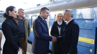 Андрей Гюрове в Киев, сн. Правителствена пресслужба