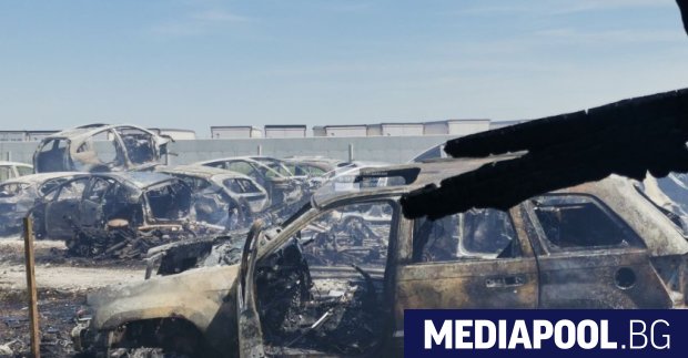 Десетки коли изгоряха в голям пожар в автоморга близо до
