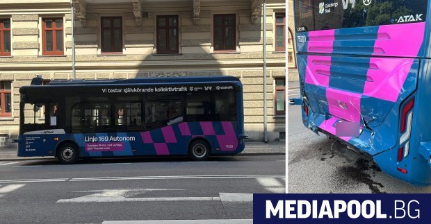 В Гьотеборг безпилотен автобус катастрофира само час след като започна
