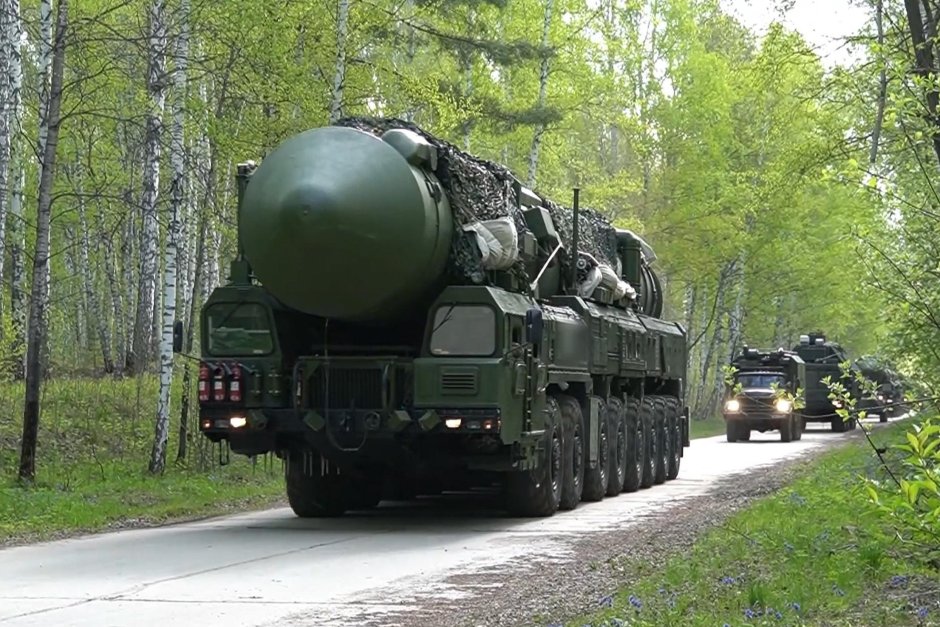 Пускови установки на междуконтиненталните балистични ракети "Ярс" по време на учения на руските ядрени сили на неуточнено място. Русия проведе учения на ядрените си сили в периода 19-21 май 2026 г. ЕПА/БГНЕС